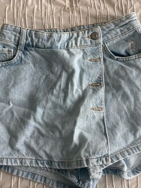 Zara Light Wash Denim Skort